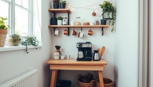 Budget friendly coffee bar inspiration for small spaces