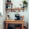 Budget friendly coffee bar inspiration for small spaces