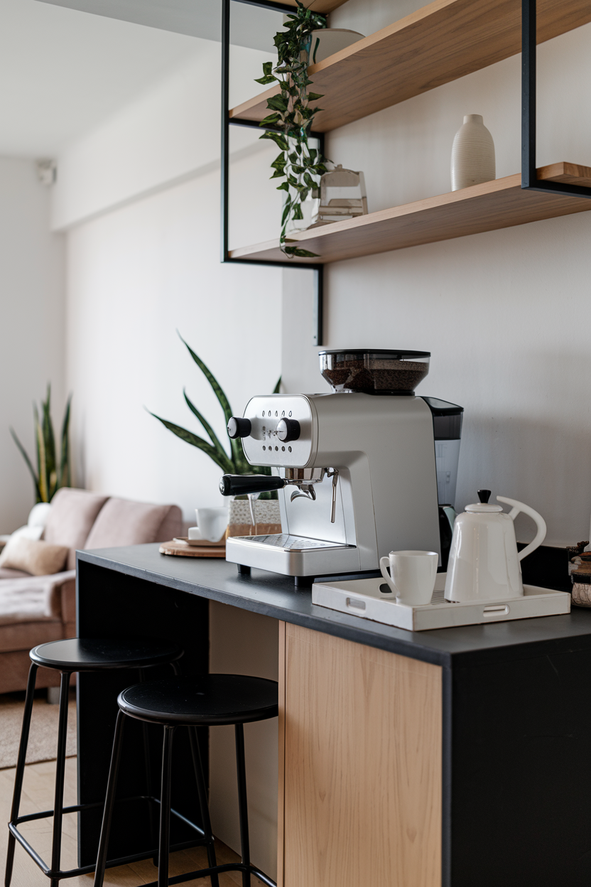 Budget friendly coffee bar inspiration for small spaces14