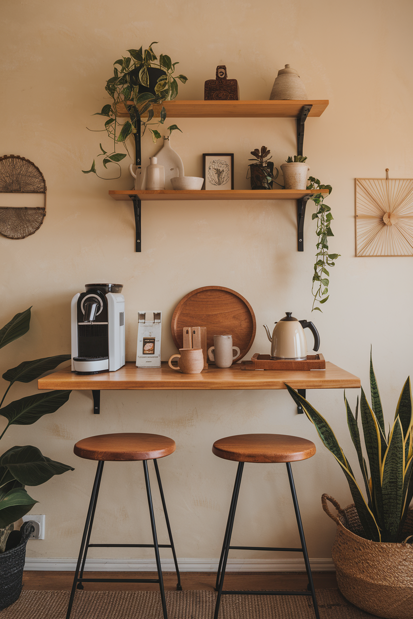 Budget friendly coffee bar inspiration for small spaces3