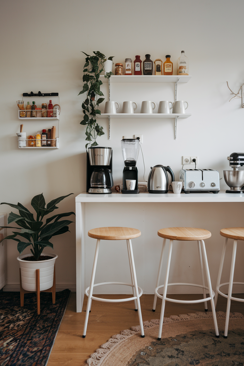 Budget friendly coffee bar inspiration for small spaces4