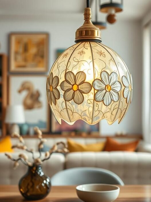 Flower Glass Pendant Lamp for Unique Home Decor